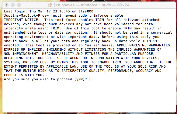 کامند trimforce مک