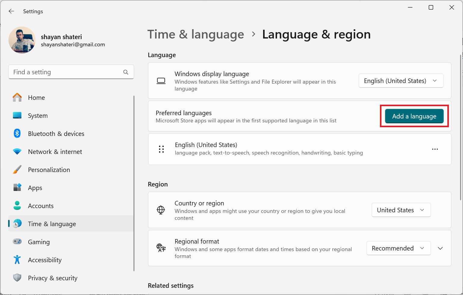 انتخاب Add a language انتخاب Add a language برای نصب زبان فارسی در ویندوز 11