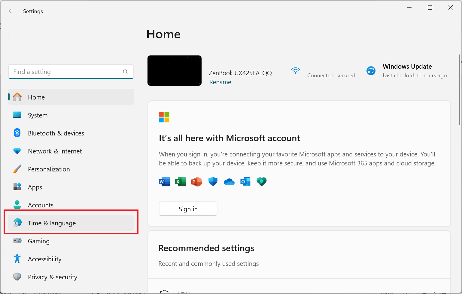 انتخاب Time &#۰۳۸; language در Settings ویندوز انتخاب Time & language در Settings ویندوز
