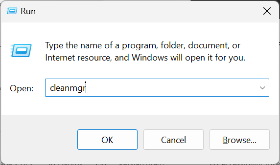 باز کردن Disk Cleanup در run باز کردن Disk Cleanup در run