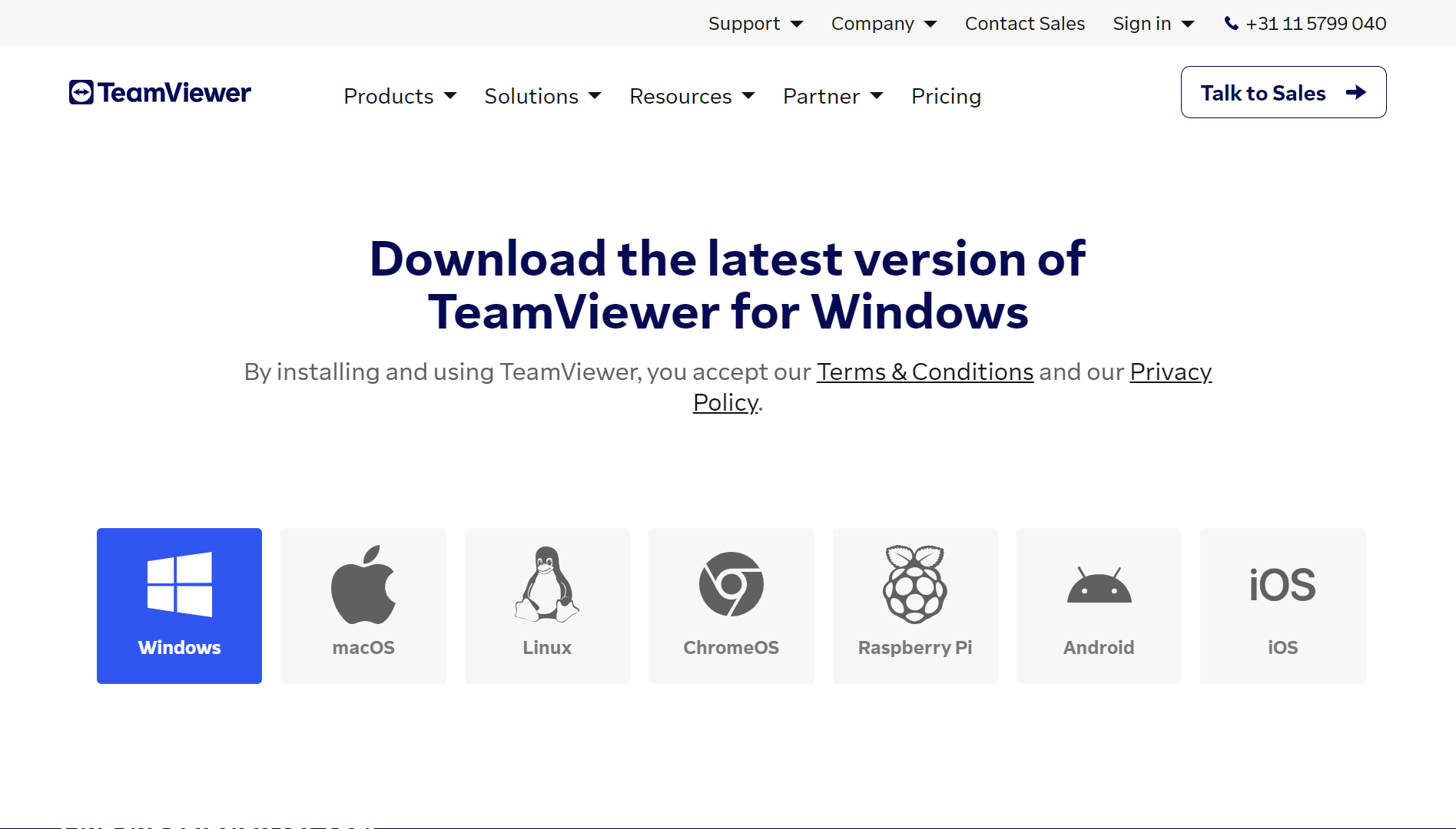 صفحه دانلود سایت Team Viewer