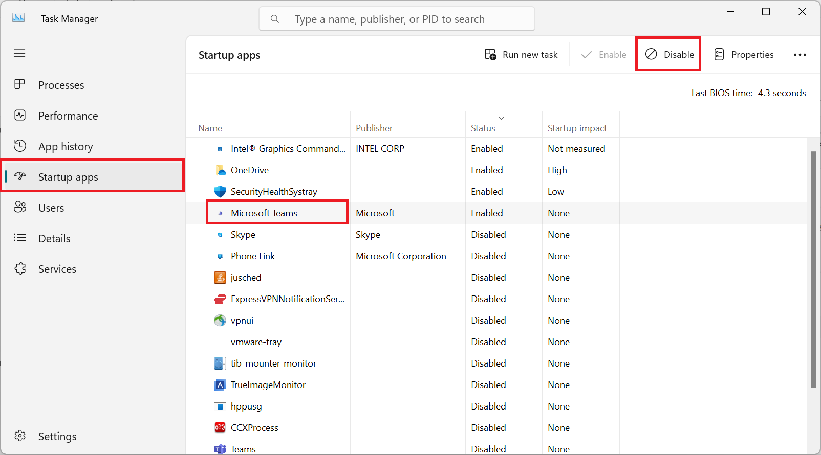 مدیریت اجرای نرم افزار های در Task Manager