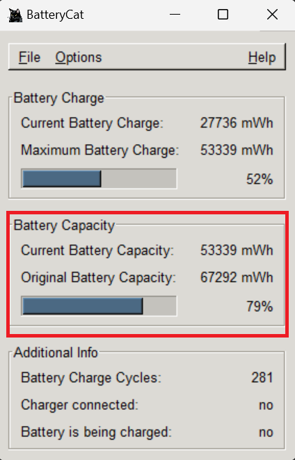 ۱۱- نرم افزار BatteryCat برای سنجش میزان سلامت باتری ویندوز ۱۱ نرم افزار BatteryCat برای سنجش میزان سلامت باتری ویندوز 11