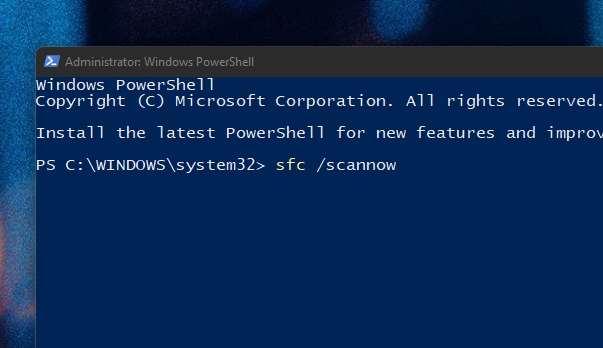 ۳-دستور sfc در powershell دستور sfc در powershell