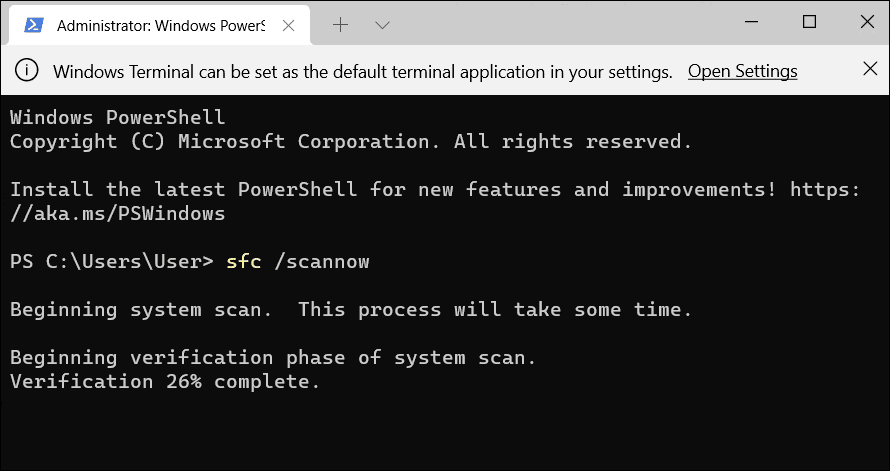 اجرای دستور SFC در PowerShell ویندوز اجرای دستور SFC در PowerShell ویندوز