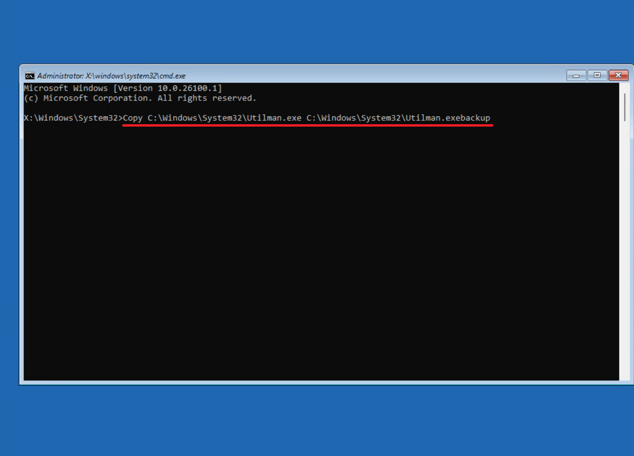 تایپ کامند (دستور) اول در محیط Command Prompt