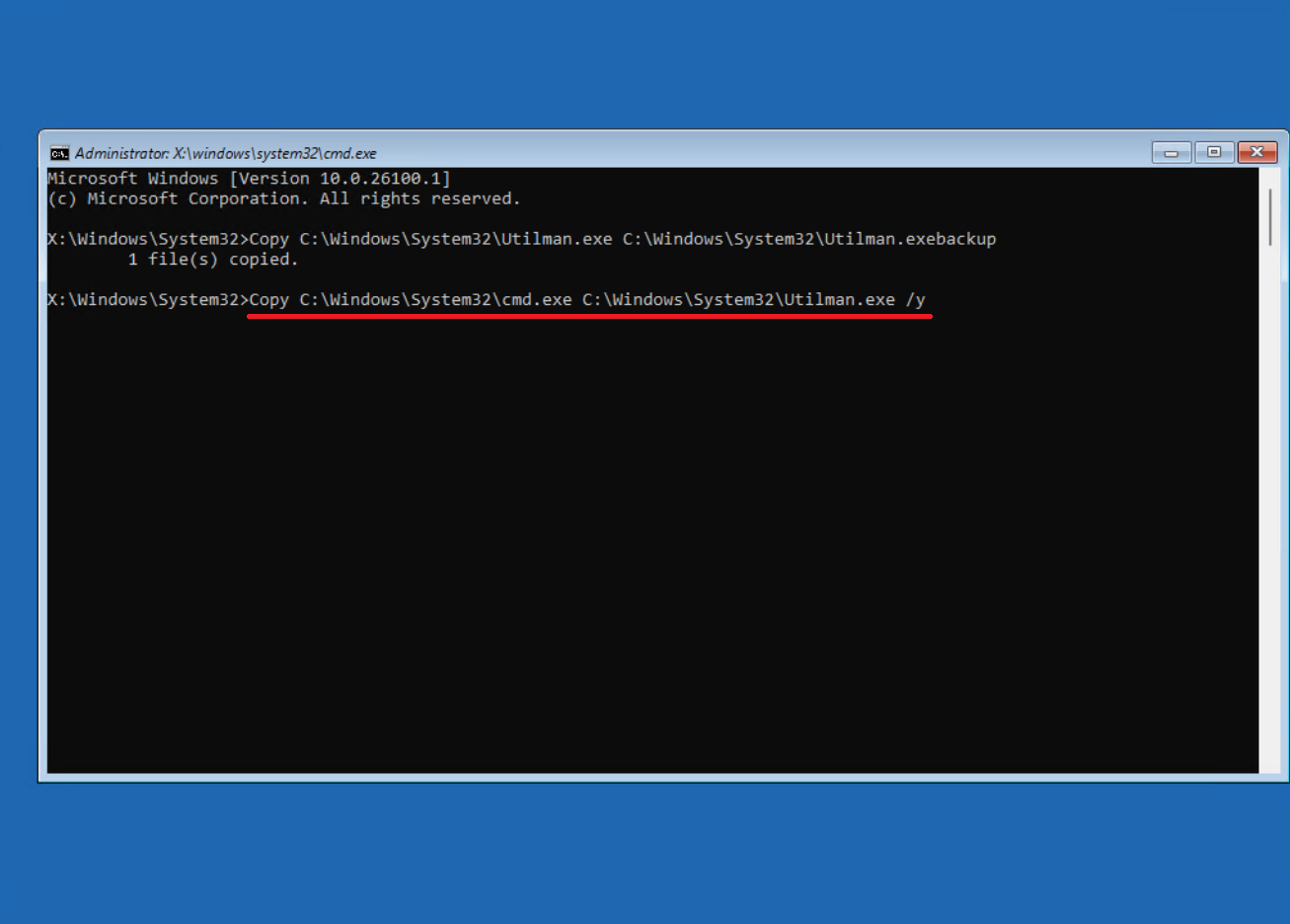 تایپ کامند (دستور) دوم در محیط Command Prompt