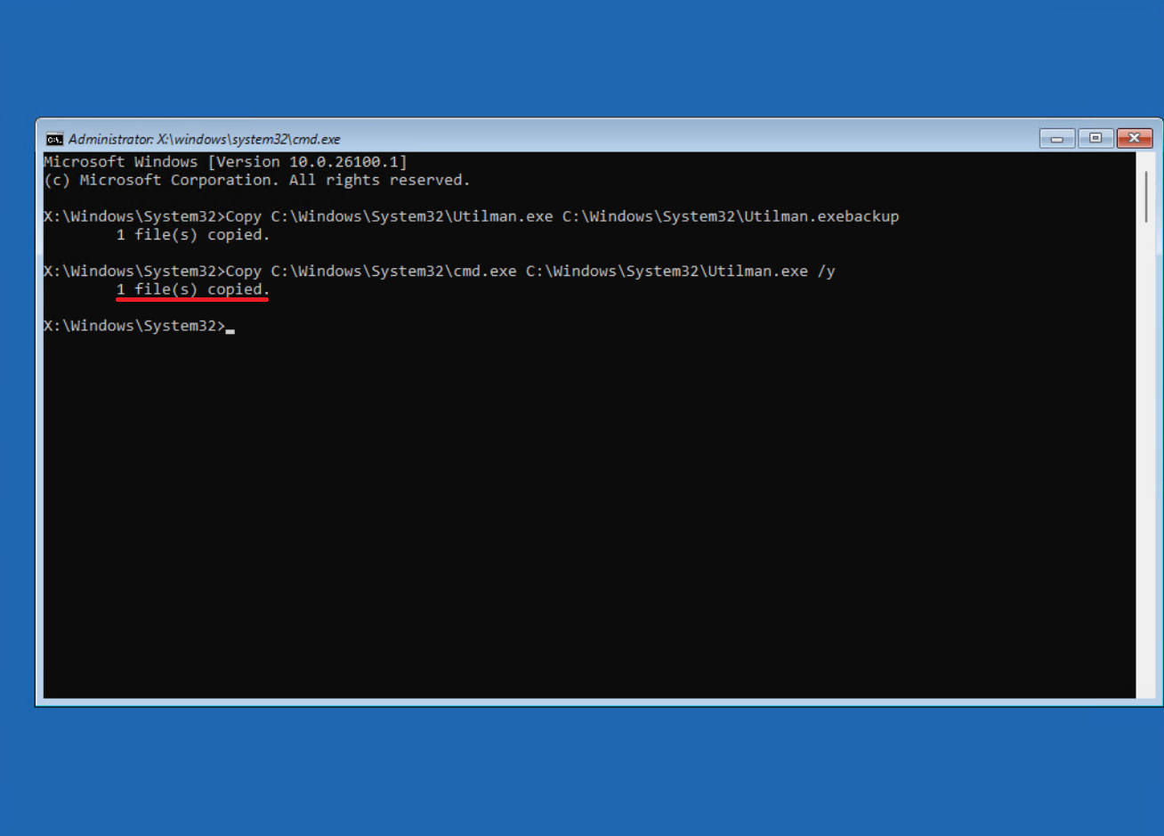 اجرای کامند (دستور) دوم در محیط Command Prompt