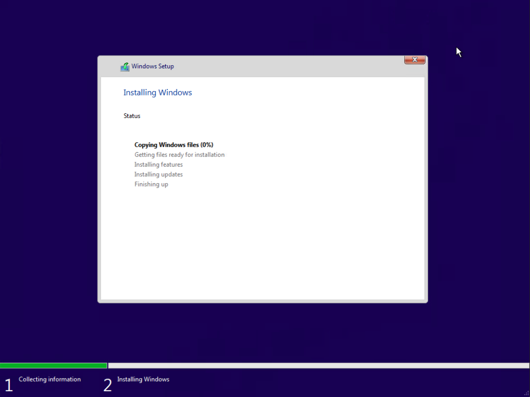 15- شروع مرحله اصلی نصب ویندوز 10 15- شروع مرحله اصلی نصب ویندوز 10
