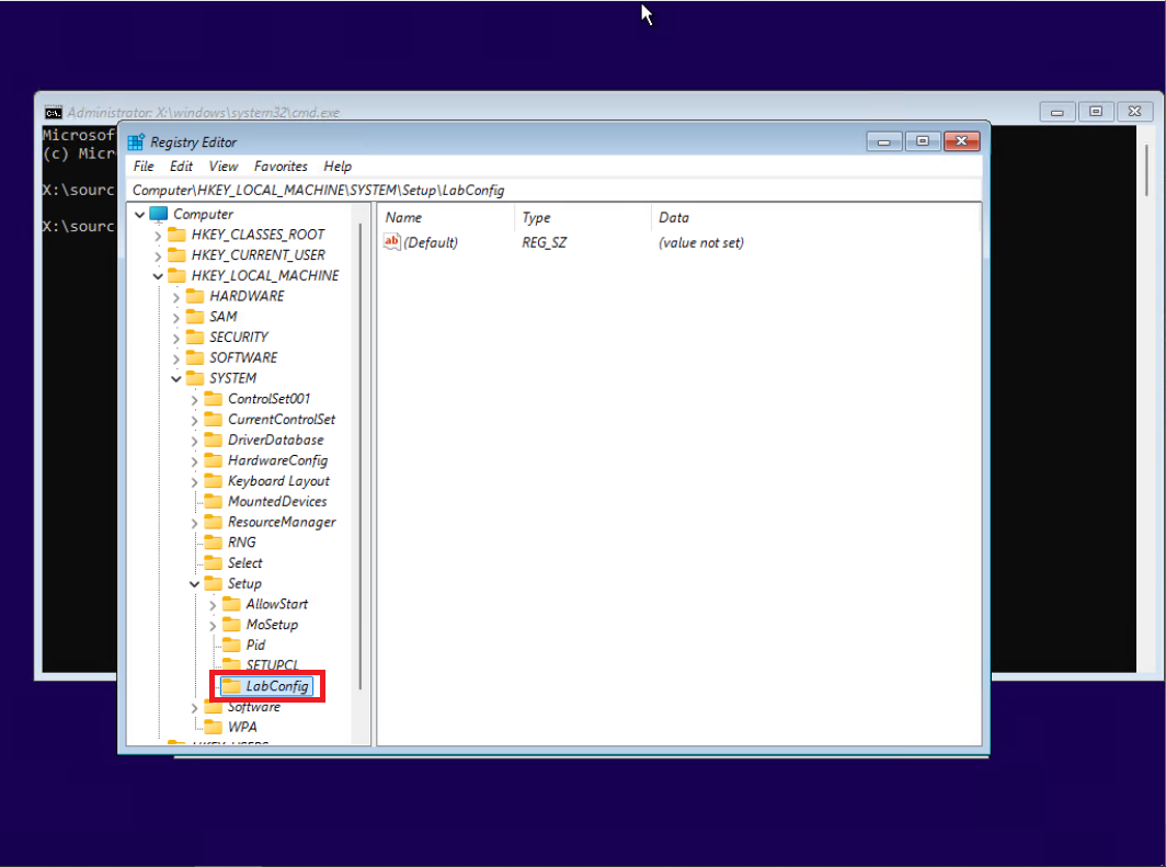 16- تغییر اسم key ساخته شده به LabConfig