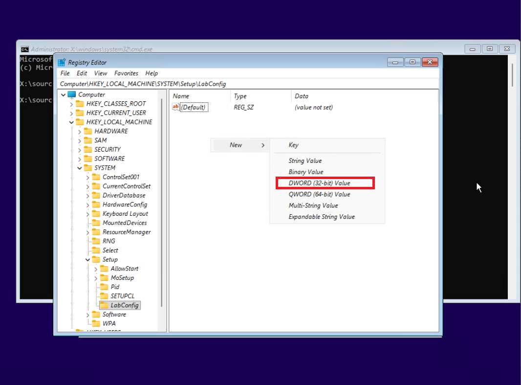 17- ساخت DWORD (32bit) Value داخل LabConfig