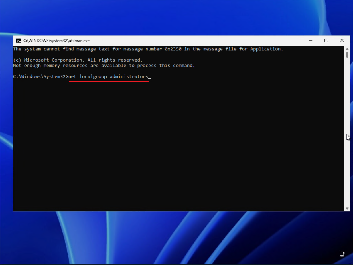 تایپ کامند (دستور) سوم در محیط Command Prompt