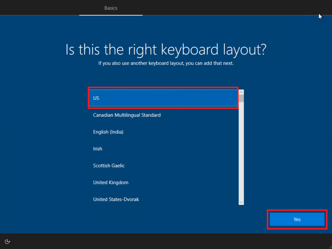 19- مرحله انتخاب زبان ورودی کیبورد ویندوز 10 19- مرحله انتخاب زبان ورودی کیبورد ویندوز 10