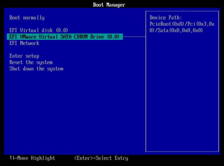 2-انتخاب CDROM مجازی برای بوت و نصب ویندوز 11