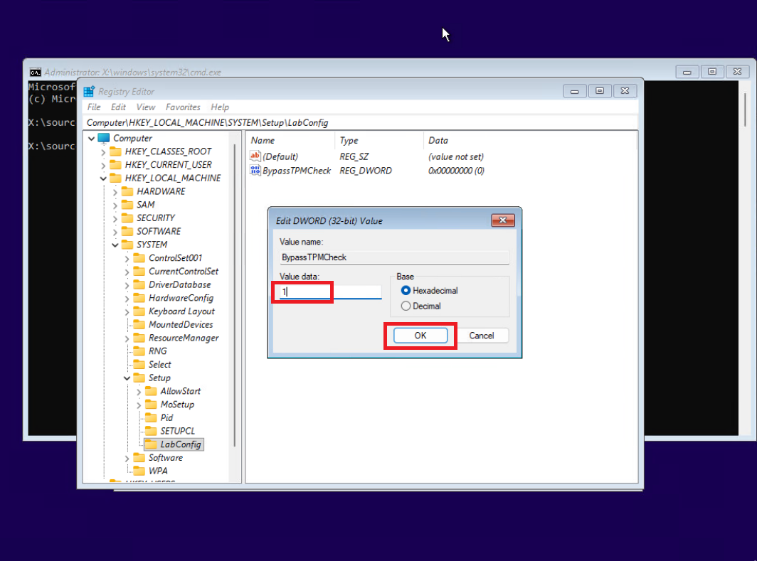 20- تعییر مقدار value data از 0 به 1