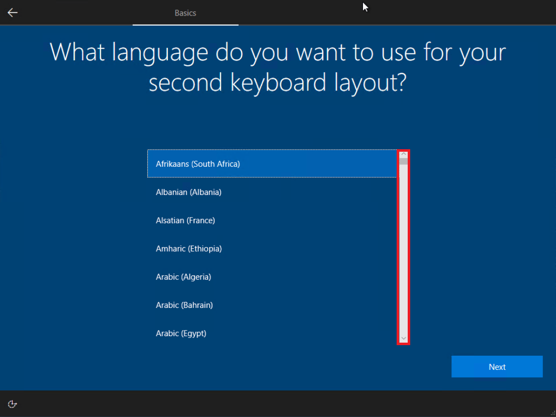 21- انتخاب زبان دوم ورودی کیبورد از لیست زبان های نشان داده شده 21- انتخاب زبان دوم ورودی کیبورد از لیست زبان های نشان داده شده