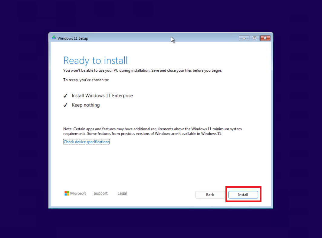 28- پنجره چک موارد مهم نصب ویندوز 11 28- پنجره چک موارد مهم نصب ویندوز 11