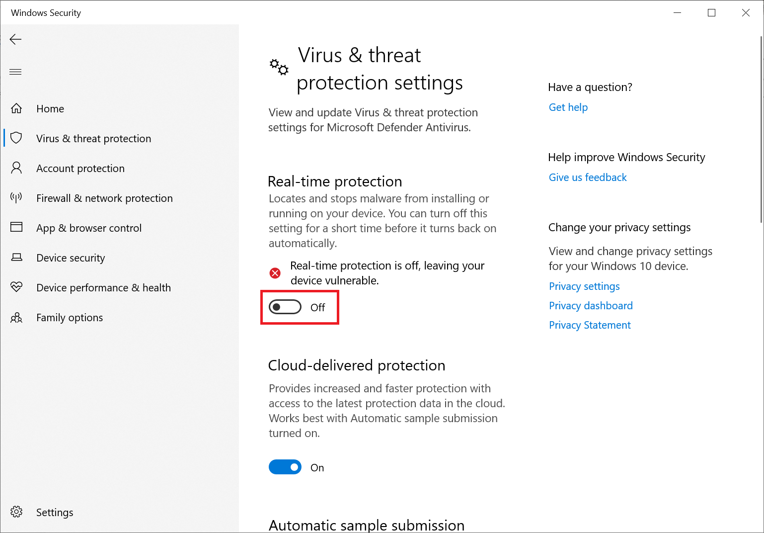 4- خاموش شدن آنتی ویروس ویندوز 10 خاموش شدن آنتی ویروس ویندوز 10