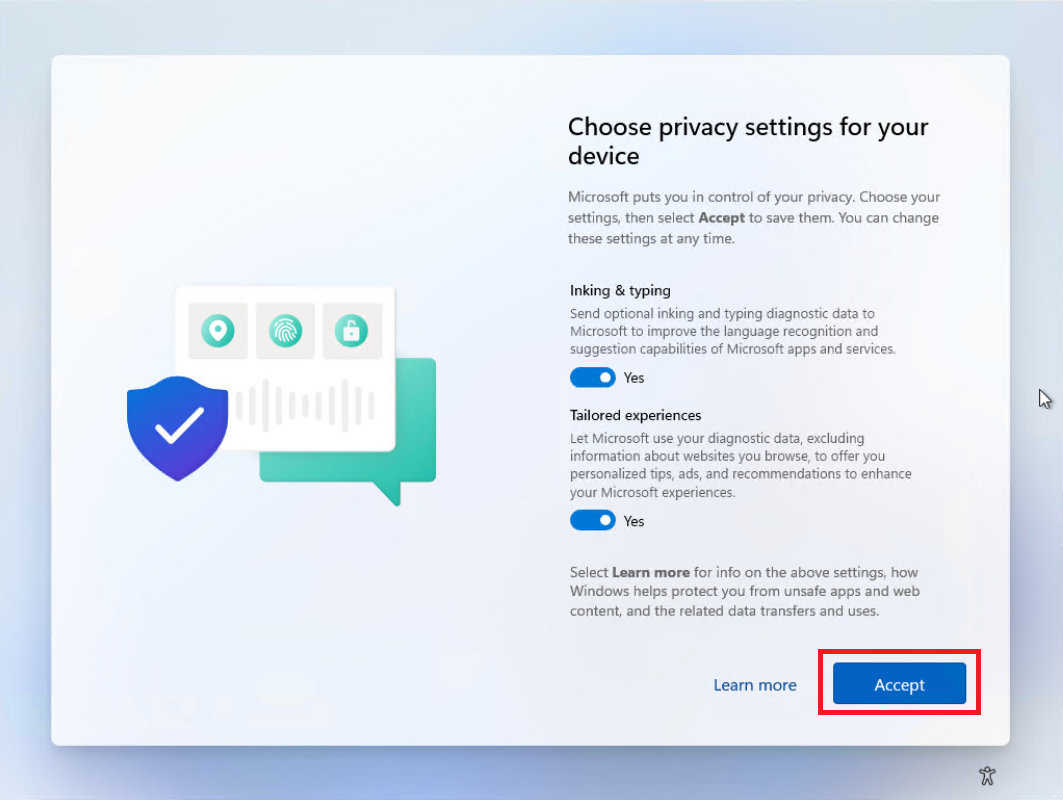 47- تنظیمات Privacy در نصب ویندوز 11