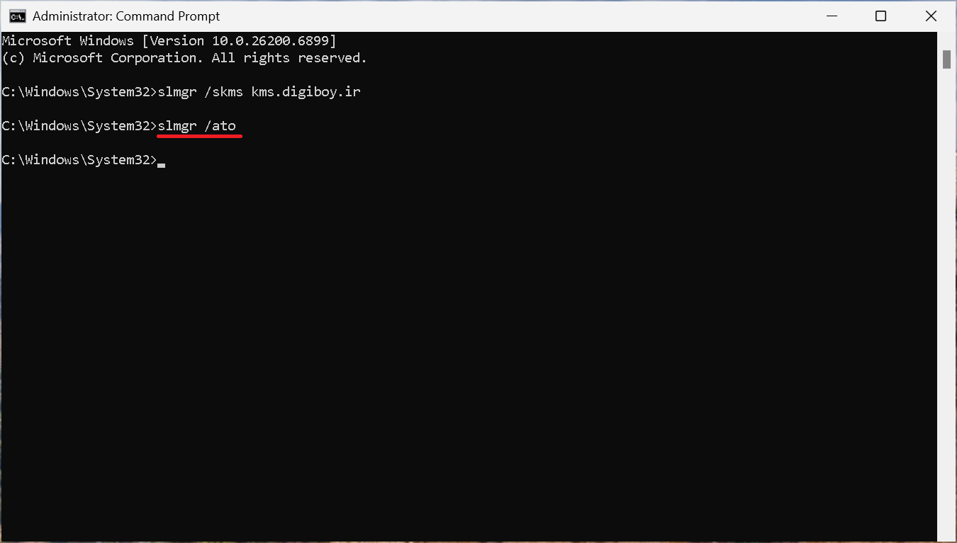 5- قرار دادن کامند دوم فعال سازی ویندوز 11 در cmd 5- قرار دادن کامند دوم فعال سازی ویندوز 11 در cmd
